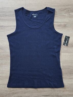 Kim Rogers Navy Ribbed Tank Top Size L